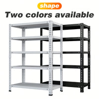 Adjustable Carbon Steel Storage Rack For Home And Basement, 5-Tier Display Shelf, 120cm X 40cm X 180cm, Black
