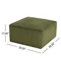 Corduroy Square Ottoman For Stylish Home Decor Olive Green