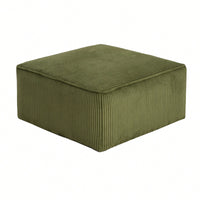 Corduroy Square Ottoman For Stylish Home Decor Olive Green