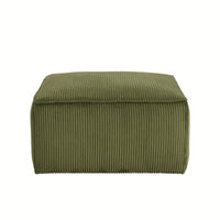 Corduroy Square Ottoman For Stylish Home Decor Olive Green