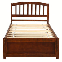 Twin Size Platform Bed Frame With Trundle For Space-Saving Sleep Solutions White