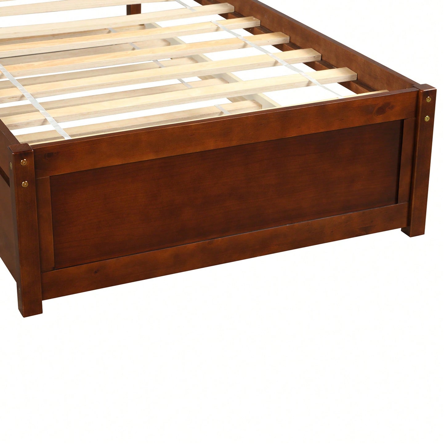 Twin Size Platform Bed Frame With Trundle For Space-Saving Sleep Solutions White