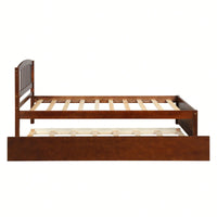 Twin Size Platform Bed Frame With Trundle For Space-Saving Sleep Solutions White