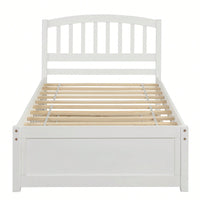 Twin Size Platform Bed Frame With Trundle For Space-Saving Sleep Solutions White