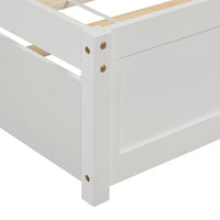 Twin Size Platform Bed Frame With Trundle For Space-Saving Sleep Solutions White