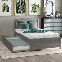 Twin Size Platform Bed Frame With Trundle For Space-Saving Sleep Solutions White