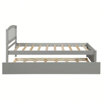 Twin Size Platform Bed Frame With Trundle For Space-Saving Sleep Solutions White