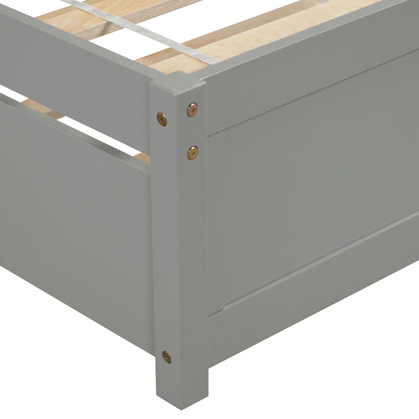 Twin Size Platform Bed Frame With Trundle For Space-Saving Sleep Solutions White