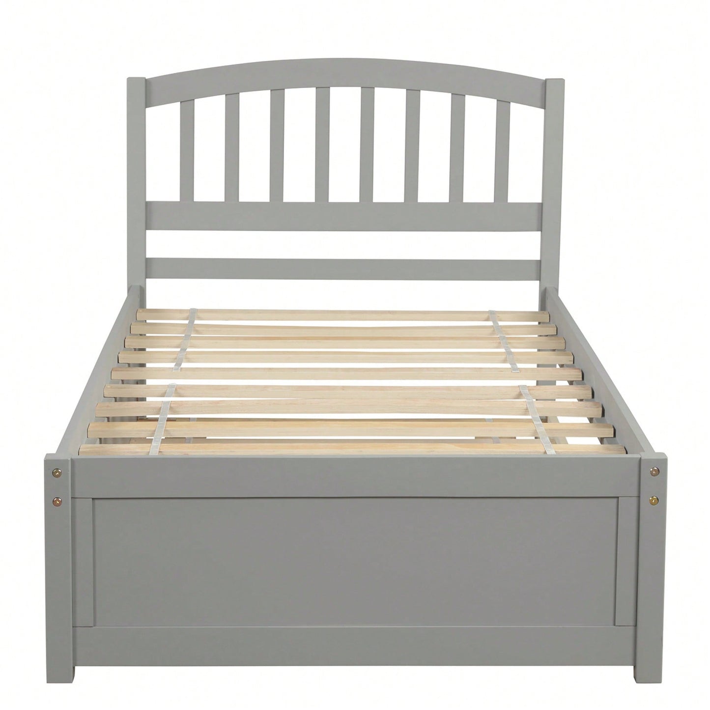 Twin Size Platform Bed Frame With Trundle For Space-Saving Sleep Solutions White