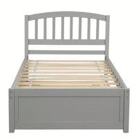 Twin Size Platform Bed Frame With Trundle For Space-Saving Sleep Solutions White
