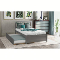 Twin Size Platform Bed Frame With Trundle For Space-Saving Sleep Solutions White
