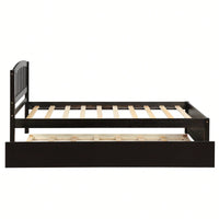 Twin Size Platform Bed Frame With Trundle For Space-Saving Sleep Solutions White
