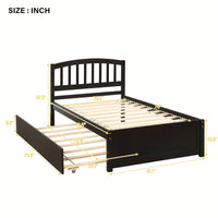Twin Size Platform Bed Frame With Trundle For Space-Saving Sleep Solutions White