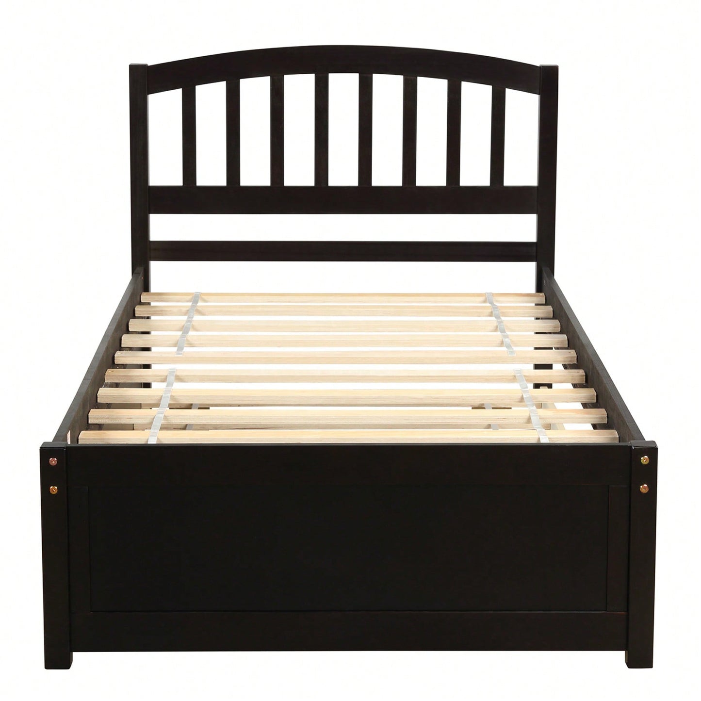 Twin Size Platform Bed Frame With Trundle For Space-Saving Sleep Solutions White