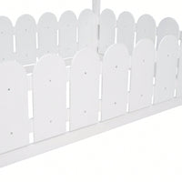 Twin Size Wooden House Bed Frame With Fence For Kids And Teens In Espresso Finish