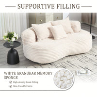 Comfortable High Back Bean Bag Sofa For Adults And Kids - Durable Indoor Outdoor Lounge Chair In Beige