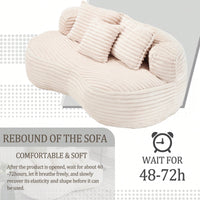 Comfortable High Back Bean Bag Sofa For Adults And Kids - Durable Indoor Outdoor Lounge Chair In Beige