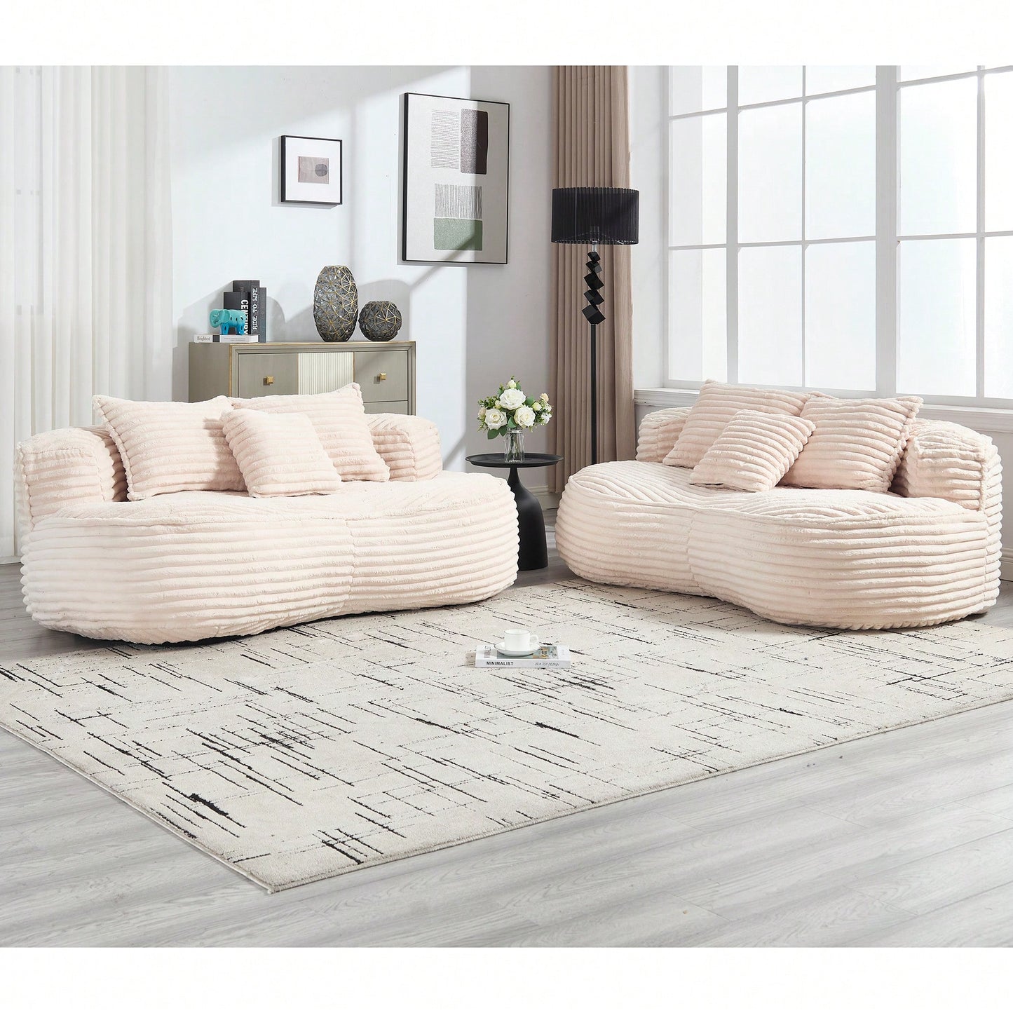 Comfortable High Back Bean Bag Sofa For Adults And Kids - Durable Indoor Outdoor Lounge Chair In Beige