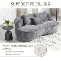 Comfortable High Back Bean Bag Sofa For Adults And Kids - Durable Indoor Outdoor Lounge Chair In Beige