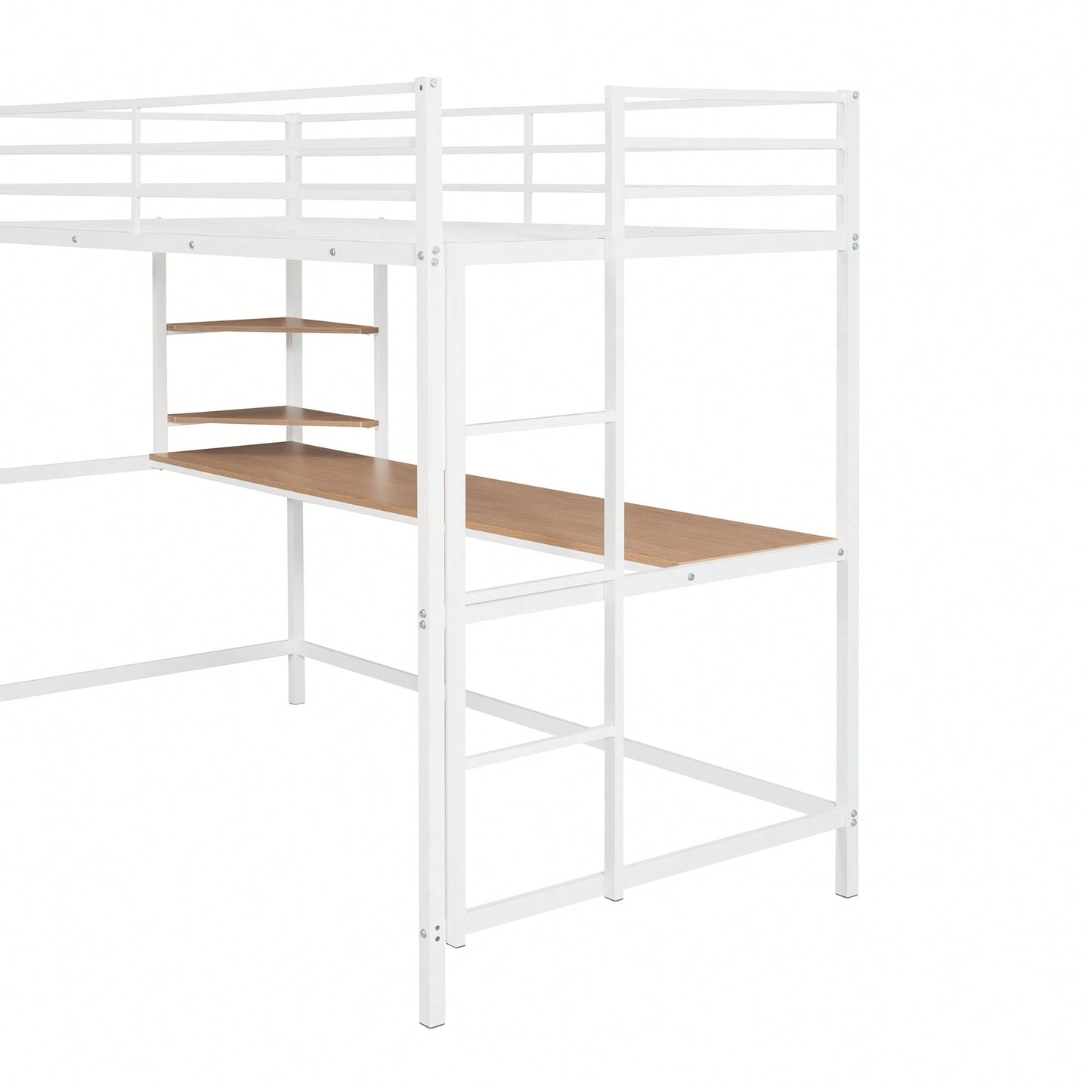 Loft Bed With Desk And Shelves In Black For Space-Saving Solutions