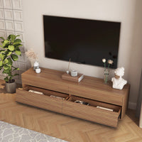 Modern 68 Inch Floating TV Stand With 16 Color LED Lights For 55 To 65 Inch TVs Stylish Wall Mounted Entertainment Center In Wood