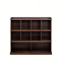 Elegant Walnut 10-Shelf Bookcase For Stylish Home Organization And Display