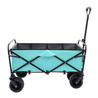 Versatile Collapsible Utility Wagon With Strapping System For Camping Shopping Gardening Fishing All-Terrain Wheels Supports 225lbs Black