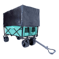 Versatile Collapsible Utility Wagon With Strapping System For Camping Shopping Gardening Fishing All-Terrain Wheels Supports 225lbs Black