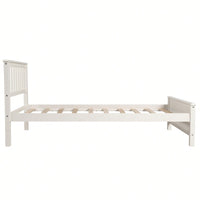 Twin Platform Wood  Bed With Headboard And Footboard, Slat Support In Walnut Finish