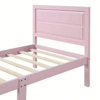 Twin Wood Platform Bed Frame With Headboard And Slat Support In White