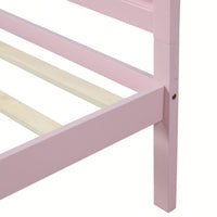 Twin Wood Platform Bed Frame With Headboard And Slat Support In White