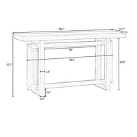Extra Long Contemporary Console Table With Wood Top For Entryway Hallway Living Room Foyer And Corridor