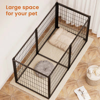 Spacious 63 Inch Dog Crate And Playpen For Small To Medium Dogs Indoor Use With Top Cover