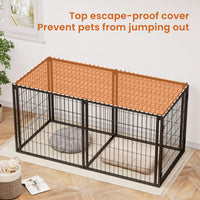 Spacious 63 Inch Dog Crate And Playpen For Small To Medium Dogs Indoor Use With Top Cover