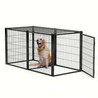 Spacious 63 Inch Dog Crate And Playpen For Small To Medium Dogs Indoor Use With Top Cover