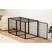 Spacious 63 Inch Dog Crate And Playpen For Small To Medium Dogs Indoor Use With Top Cover