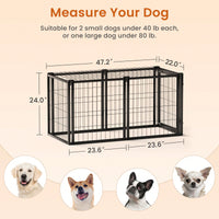 Spacious 47.2 Inch Dog Crate For Small To Medium Dogs Indoor Playpen With Top Pet Cage