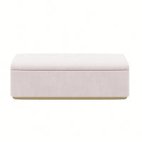 Corduroy Storage Ottoman With Vertical Stripe Design For Bedroom And Living Room End Of Bed Bench 59.1 Inches Pink