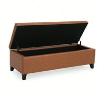 Storage Ottoman For Living Room And Bedroom Organization Orange Brown