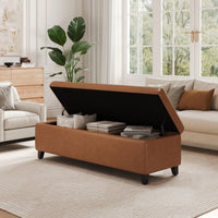 Storage Ottoman For Living Room And Bedroom Organization Orange Brown