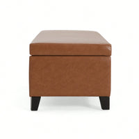 Storage Ottoman For Living Room And Bedroom Organization Orange Brown