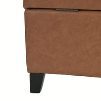 Storage Ottoman For Living Room And Bedroom Organization Orange Brown