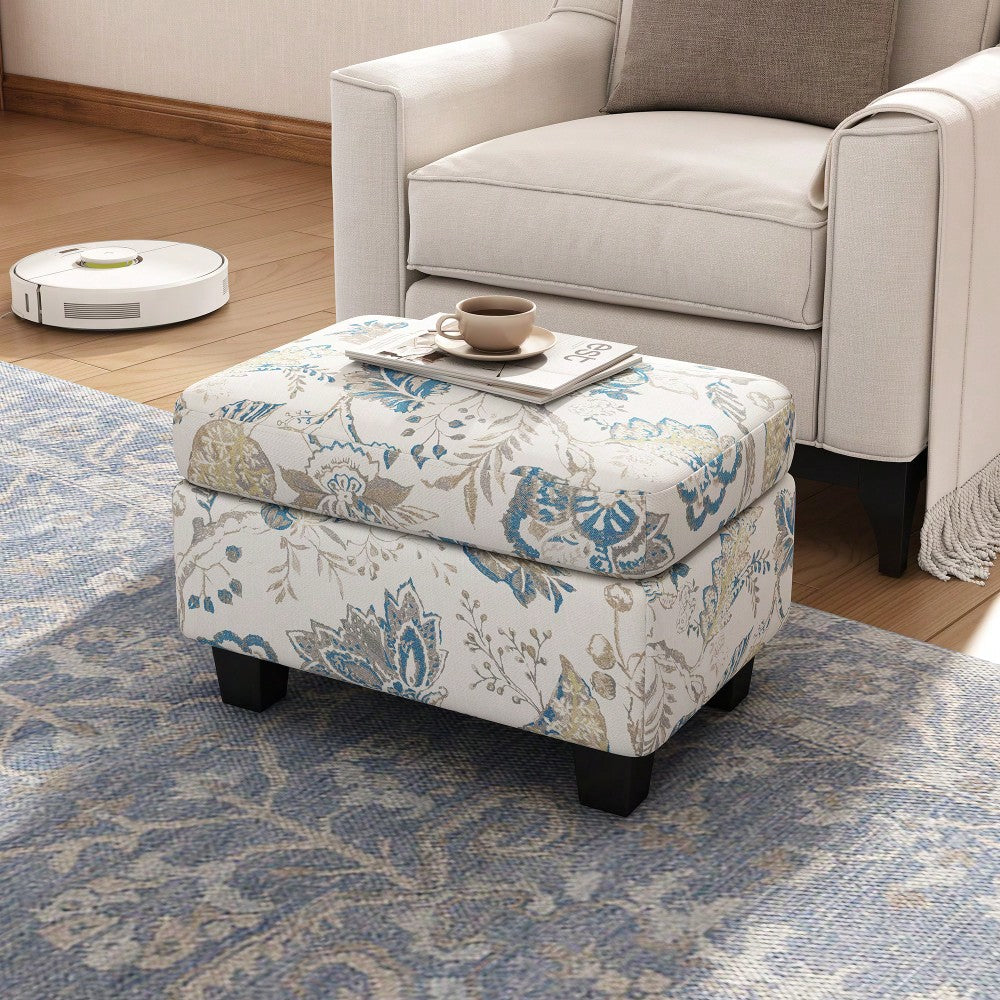 Elegant Upholstered Ottoman With Storage And Stylish Design For Living Room Or Bedroom