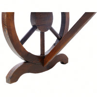 Rustic Wooden Outdoor Bench With Wagon Wheel Legs For Garden Patio Lawn And Porch Seating For Two
