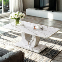 Modern Minimalist Rectangular Coffee Table In Dark Brown Walnut Finish For Cozy Home Decor