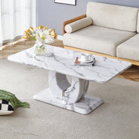 Modern Minimalist Rectangular Coffee Table In Dark Brown Walnut Finish For Cozy Home Decor