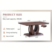 Modern Minimalist Rectangular Coffee Table In Dark Brown Walnut Finish For Cozy Home Decor