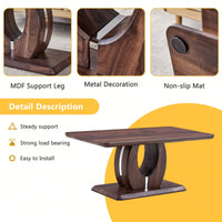 Modern Minimalist Rectangular Coffee Table In Dark Brown Walnut Finish For Cozy Home Decor