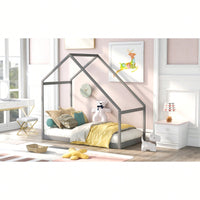 Twin Size Wooden House Bed For Kids Natural