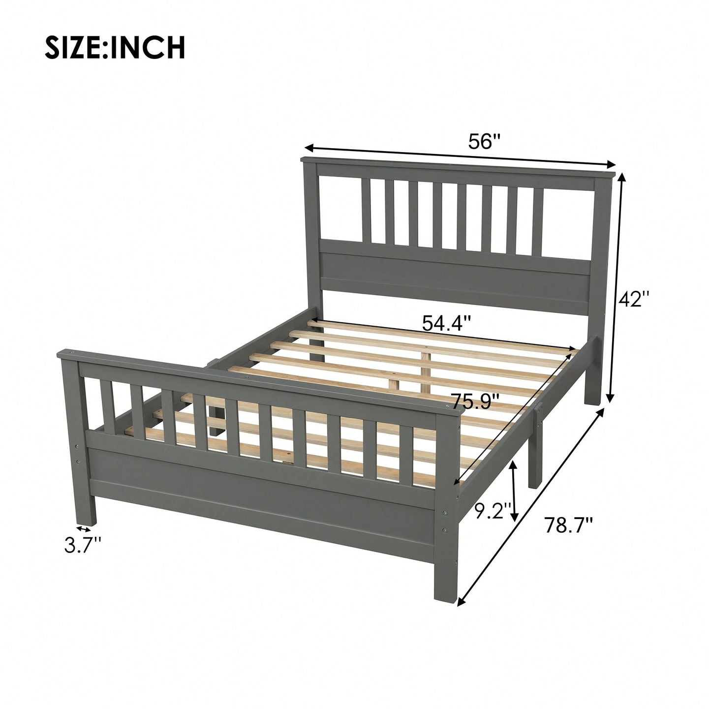 Stylish White Full Size Wood Platform Bed With Headboard And Footboard For Modern Bedrooms